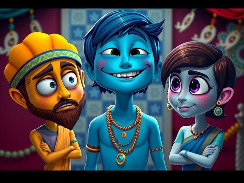 Inside Out Characters Joy and Sadness walking through mind world
