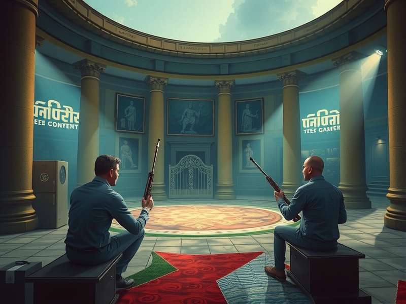 Inside game protagonist controlling a group of mindless humans in a mysterious facility