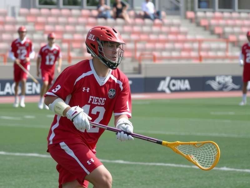 Lacrosse player in action during a match