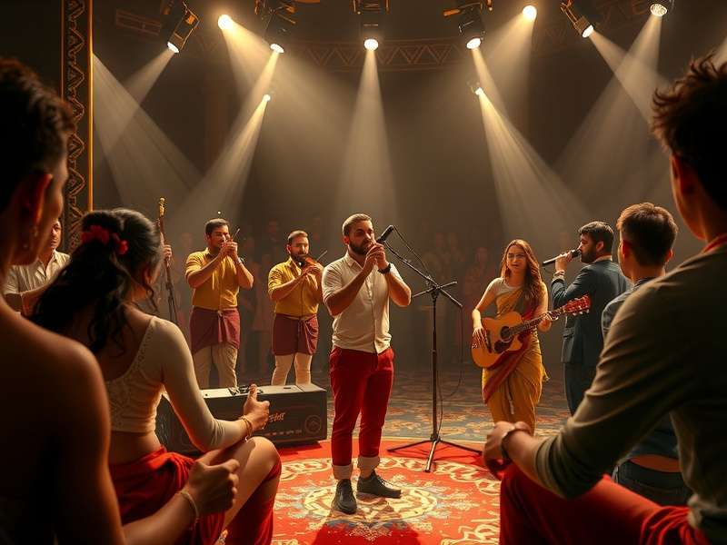 Inside game music composition studio setup with sound wave visualizations