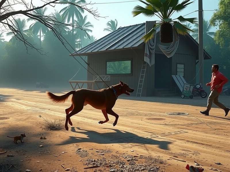 Inside Game Dog Chase gameplay screenshot showing chase scene in urban environment