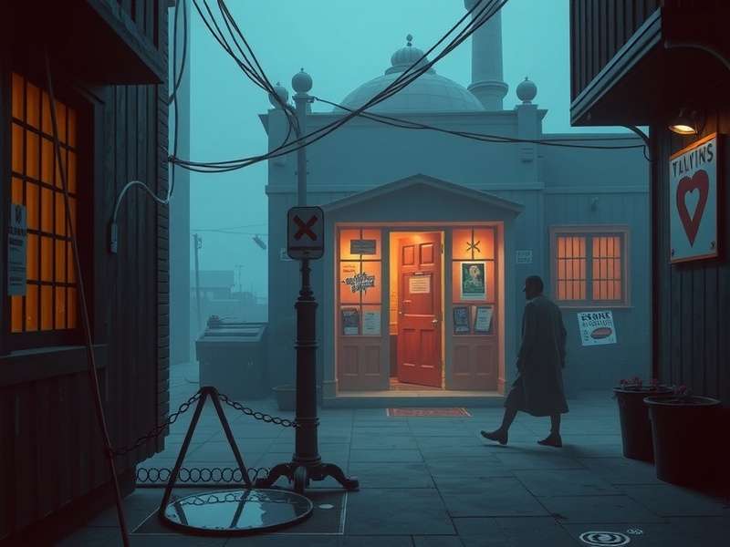 Inside game protagonist facing a grotesque creature in a dark environment