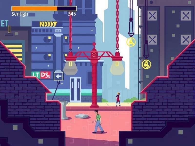 Dark atmospheric corridor reminiscent of Inside's facility