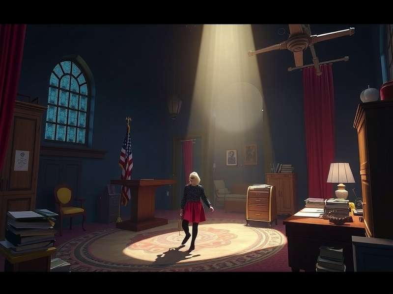 Inside game puzzle scene showing character solving environmental puzzle