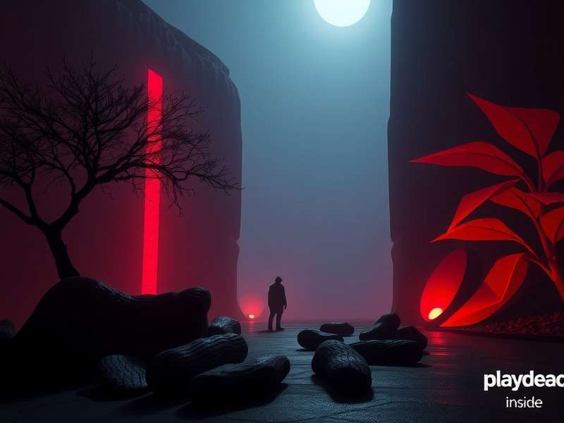 The protagonist from Inside game submerged in water with eerie light