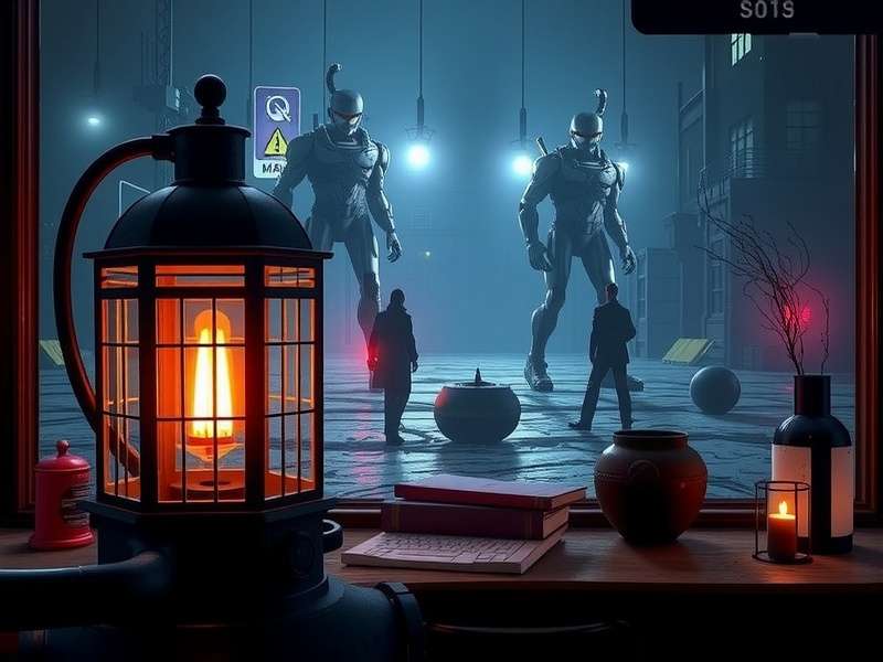 Inside game atmospheric scene showing the boy and dark environment