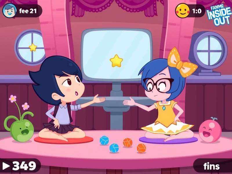 Inside Out characters Joy, Sadness, Anger, Disgust, and Fear represented as colorful emotional orbs