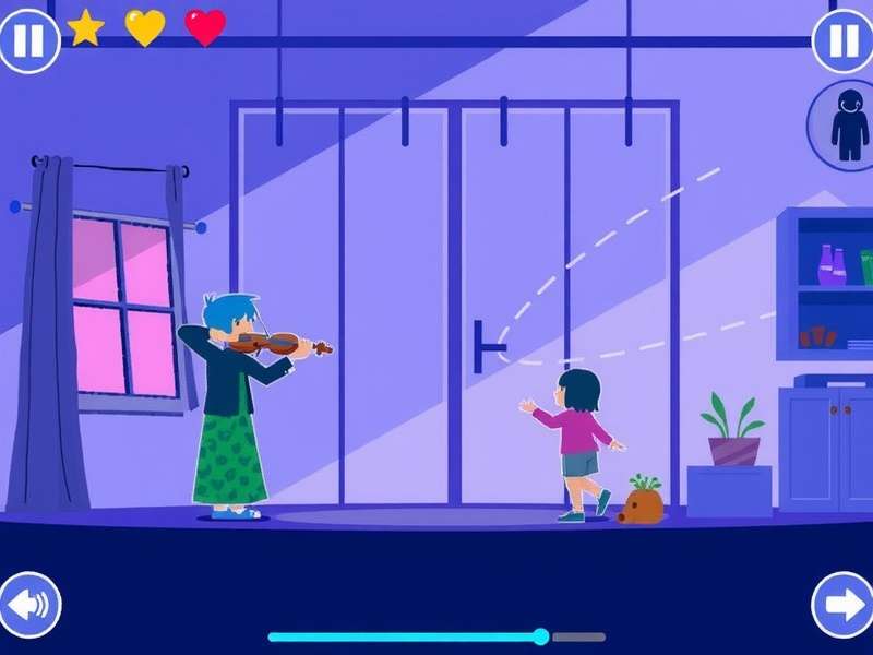 Inside Out game atmospheric scene with the boy running from shadowy figures