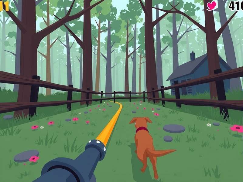 Inside Game Dog Chase hero visual showing dogs racing on a vibrant track