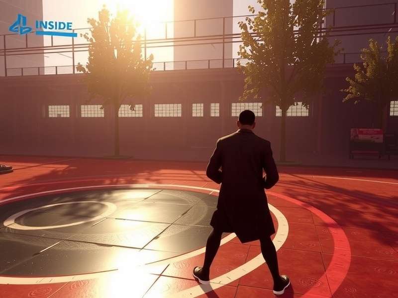 Inside Game dark atmosphere with silhouette of young boy walking through mysterious facility